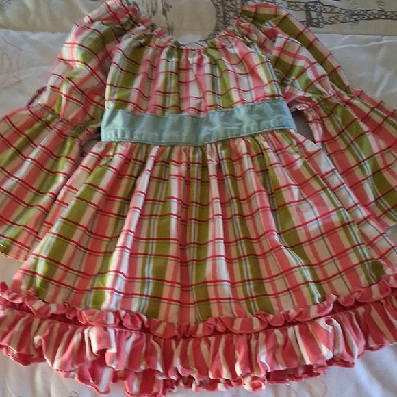 Plaid "Matilda Jane" Ruffle Dress with Bell Sleeves. Sz. 2 - Picture 3 of 5
